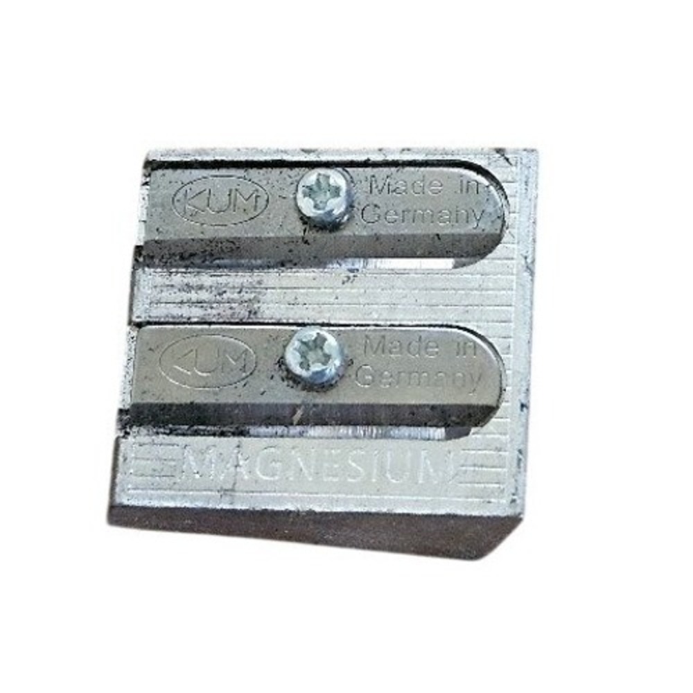 KUM 410 Magnesium Double Hole Pencil Sharpener Made in Germany Silver Handheld